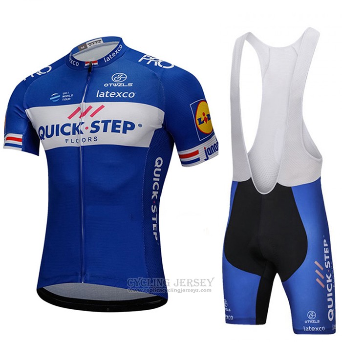 2018 Cycling Jersey UCI World Champion Quick Step Floors Blue Short Sleeve and Bib Short